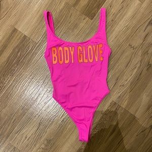 Body Glove Pink Orange One Piece Low Back Swimsuit